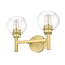 Z-Lite Sutton Vanity, 2-Light, 15.75 In.W x 7 In.L x 10.25 In.H, Brushed Gold/Clear 7502-2V-BG - alternate 4